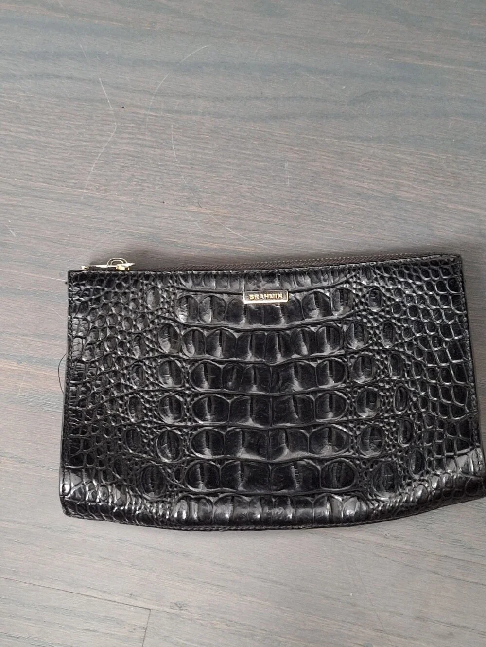 BRAHMIN Daisy Black Melbourne Leather Clutch